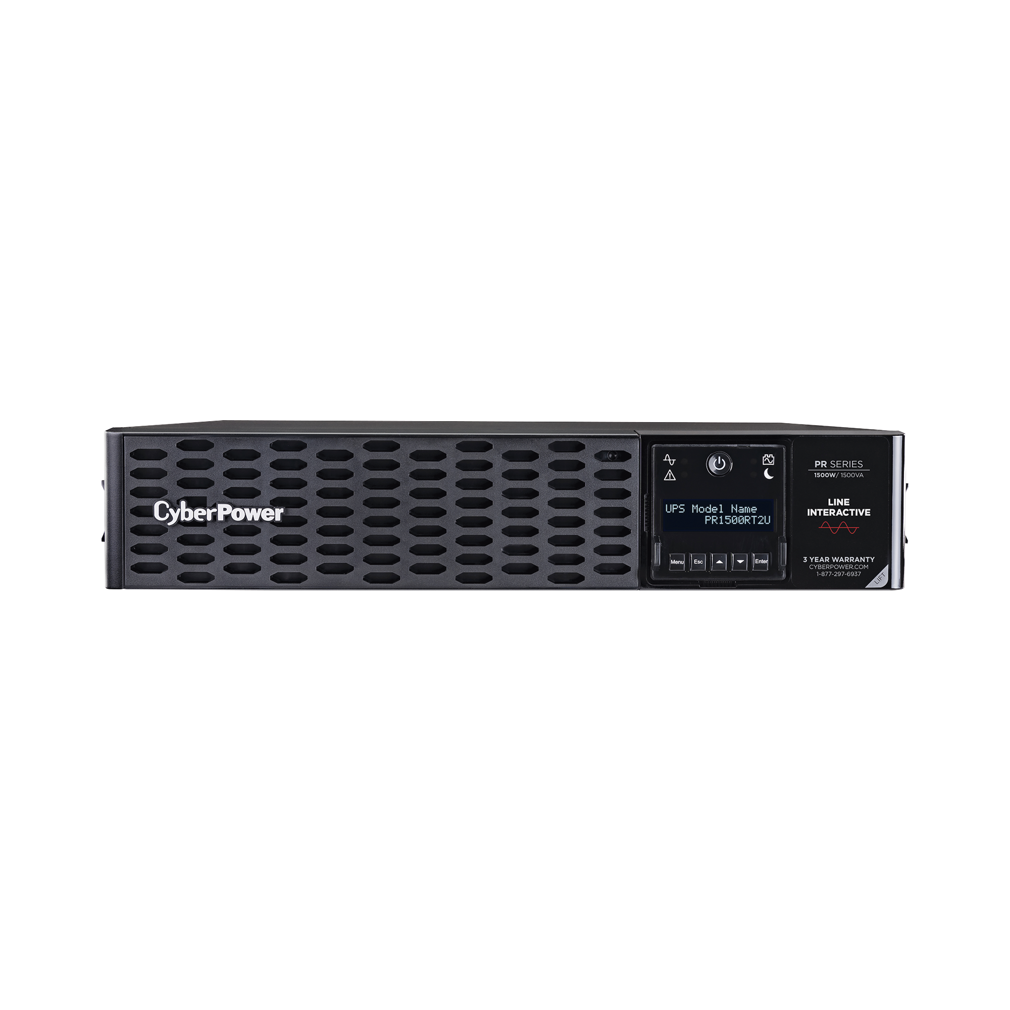 UPS de 1500 VA/1500 W, Topología Línea Interactiva, Entrada 120 Vca NEMA 5-15P, Onda Senoidal Pura, Torre o Rack 2 UR, Con 8 Tomas NEMA 5-15R UPS de 1500 VA/1500 W, Topología Línea Interactiva, Entrada 120 Vca NEMA 5-15P, Onda Senoidal Pura, Torre o Rack 2 UR, Con 8 Tomas NEMA 5-15R